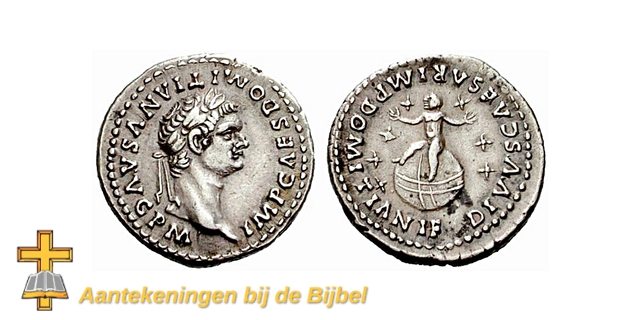 Domitian denarius met zijn zoon