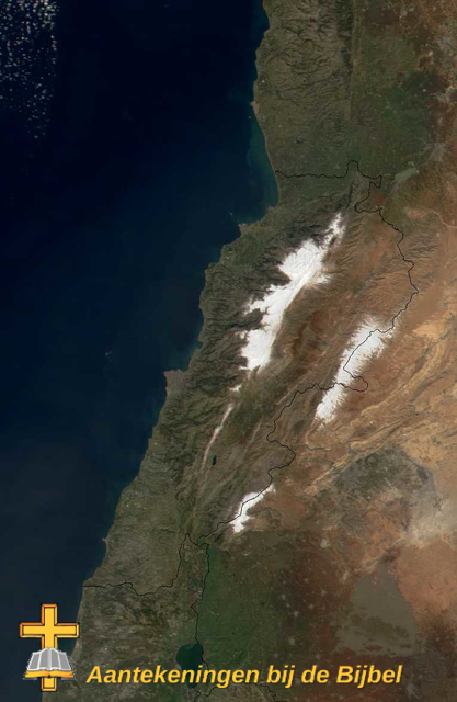 Satellietfoto van Libanon