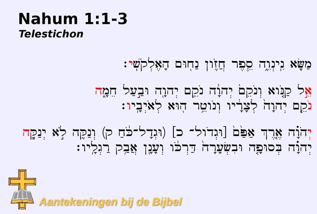 Telestichon in Nahum 1:1-3