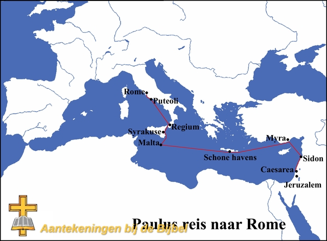 Paulus' reis naar Rome